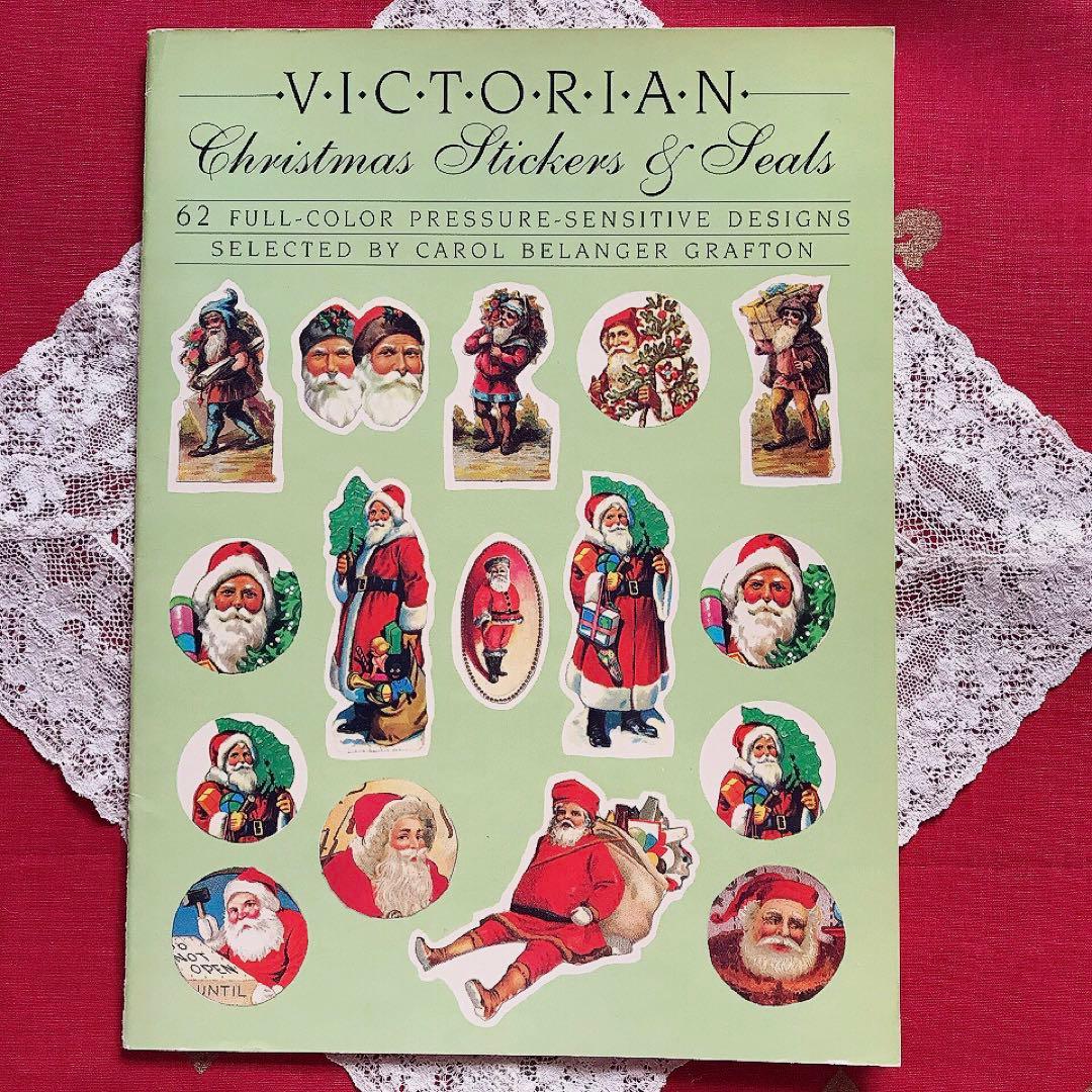 ヴィクトリアン洋書クリスマス紙モノセット♡少女 猫 クロモス ジャンクジャーナル