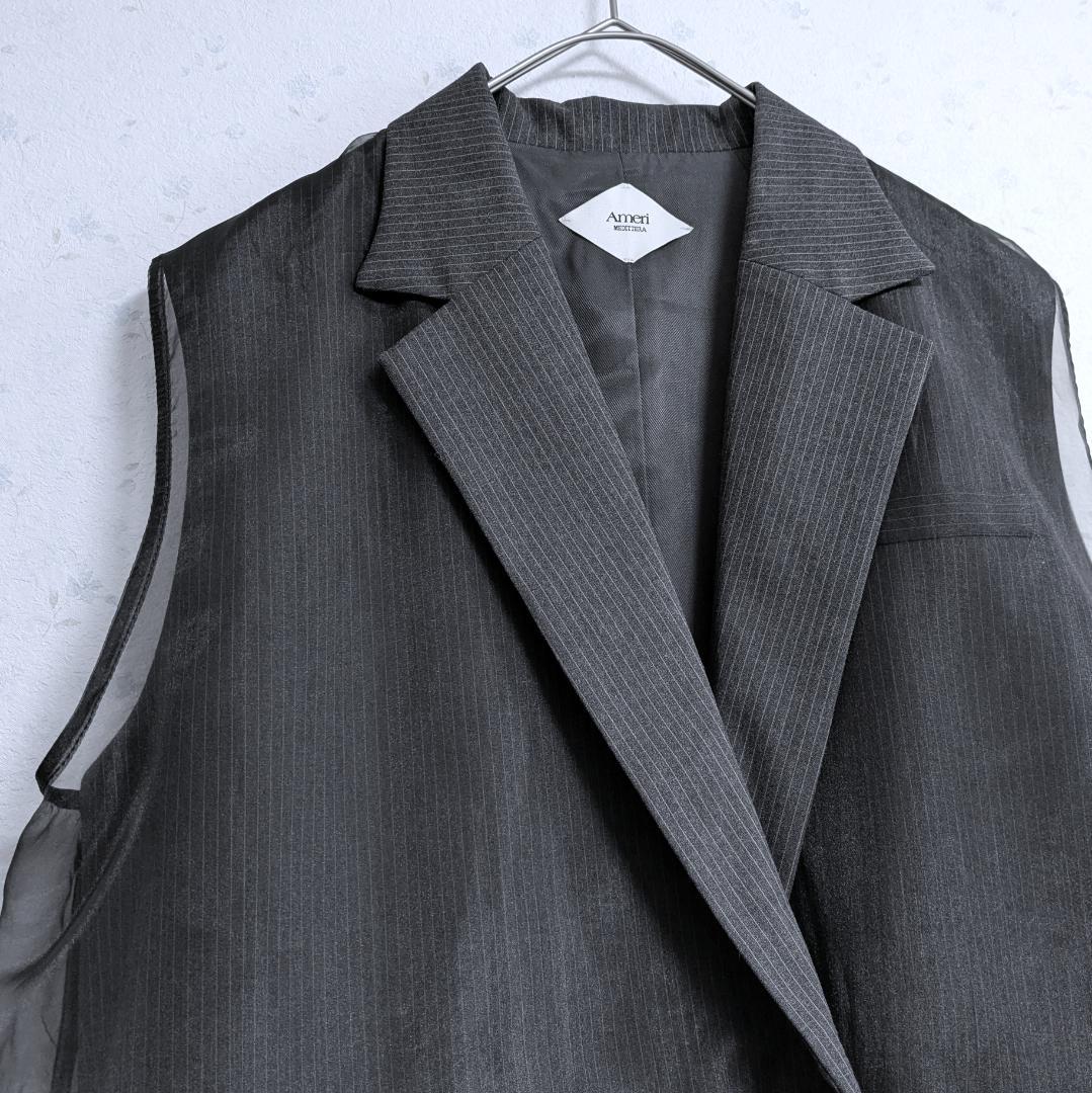 トップス Ameri MEDI SHEER DOCKING LADY LIKE VEST