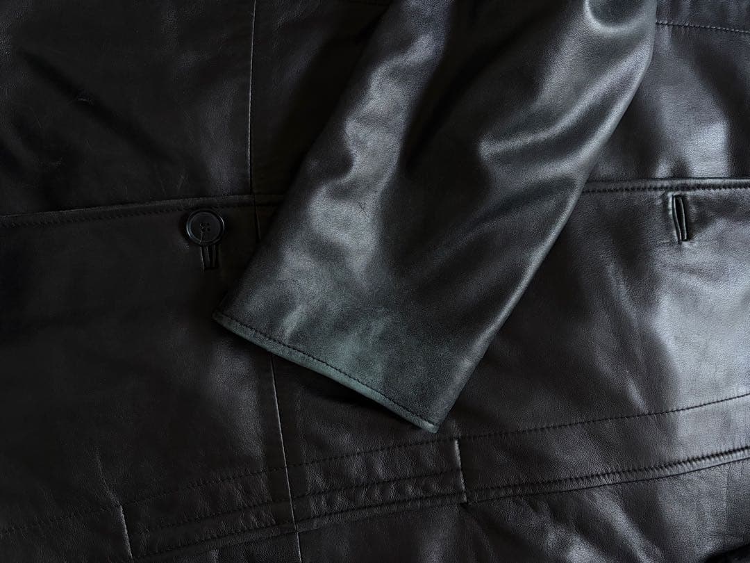 HUGO BOSS ヒューゴボス　レザーコート ブラック