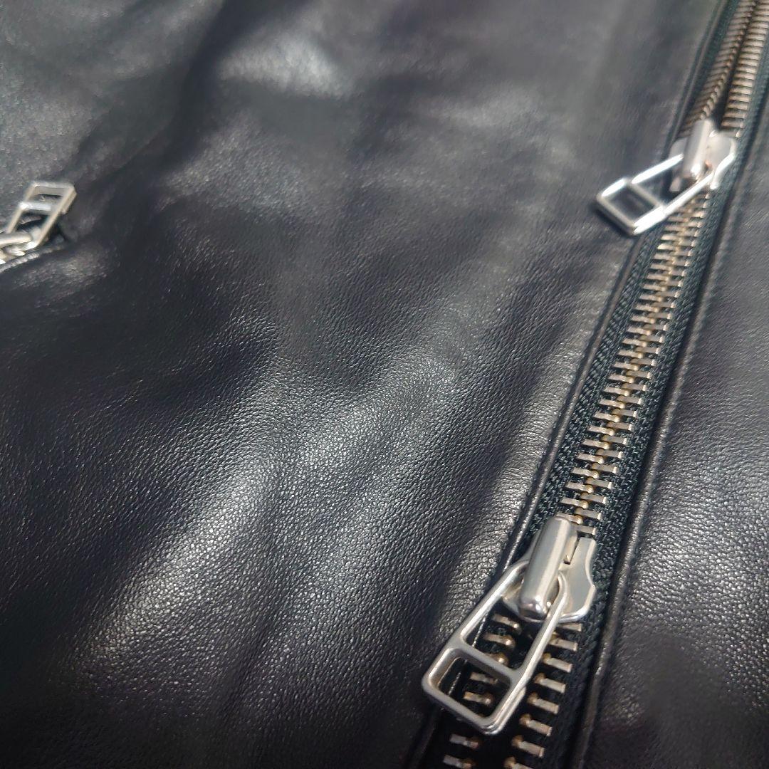 BEAMS☆シングルライダースジャケット レザージャケット ブラック