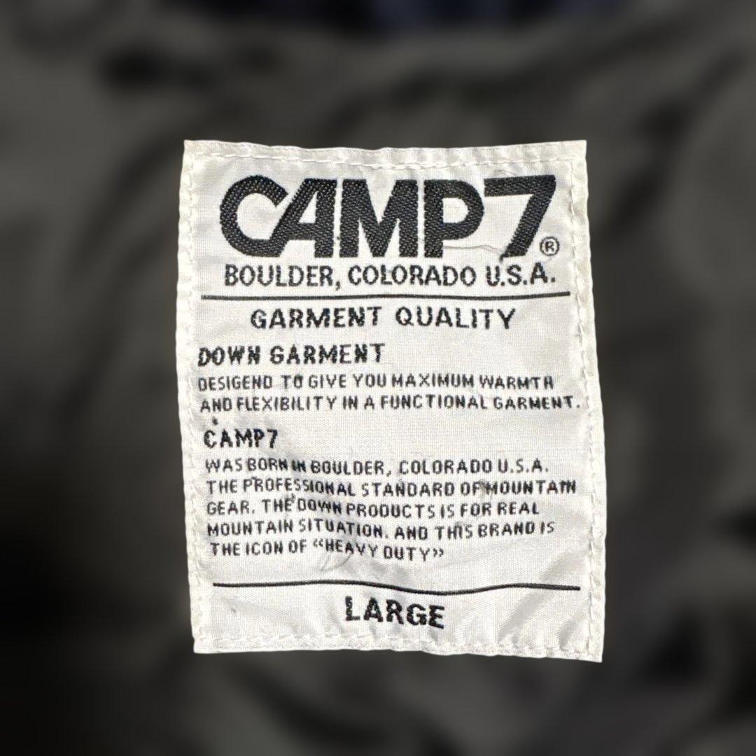 CAMP7 ネイビー ダウンベスト フード ファー Y2K ドローコード有り