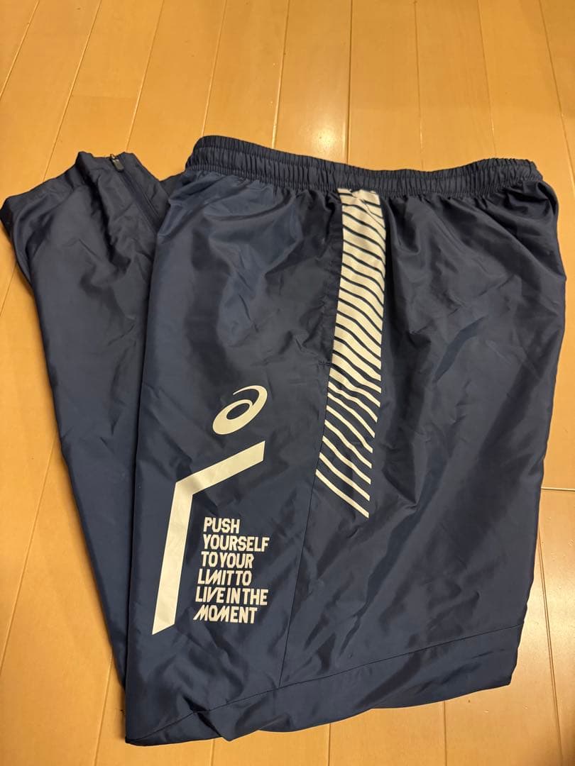 asicsアシックス　ウィンドブレーカー　上下セット　ネイビー　M