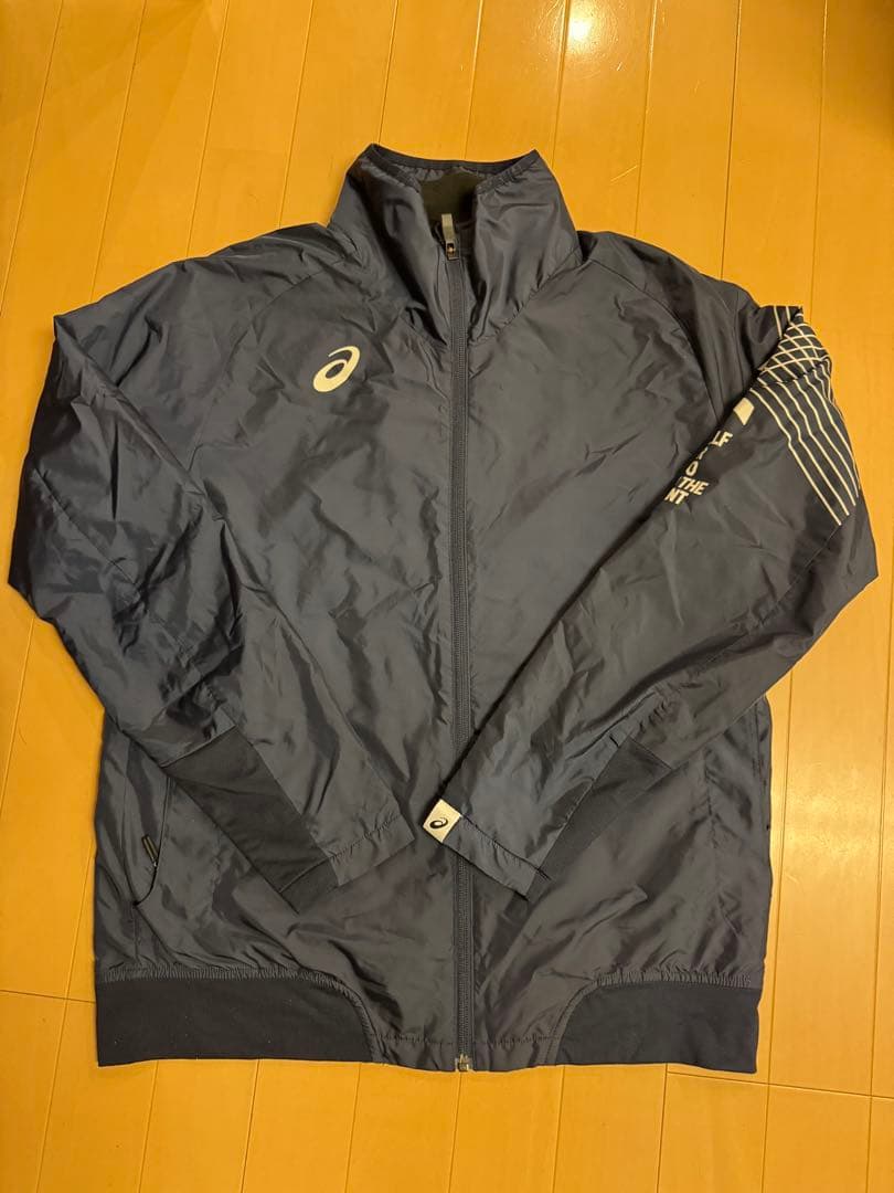 asicsアシックス　ウィンドブレーカー　上下セット　ネイビー　M
