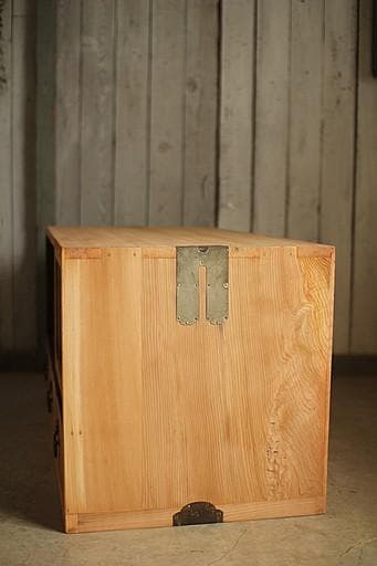 古いガラス戸棚×木製小引き出し3杯　食器棚　タンス　収納　古家具　古民家