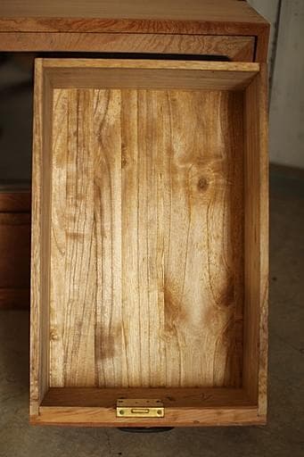 古いガラス戸棚×木製小引き出し3杯　食器棚　タンス　収納　古家具　古民家