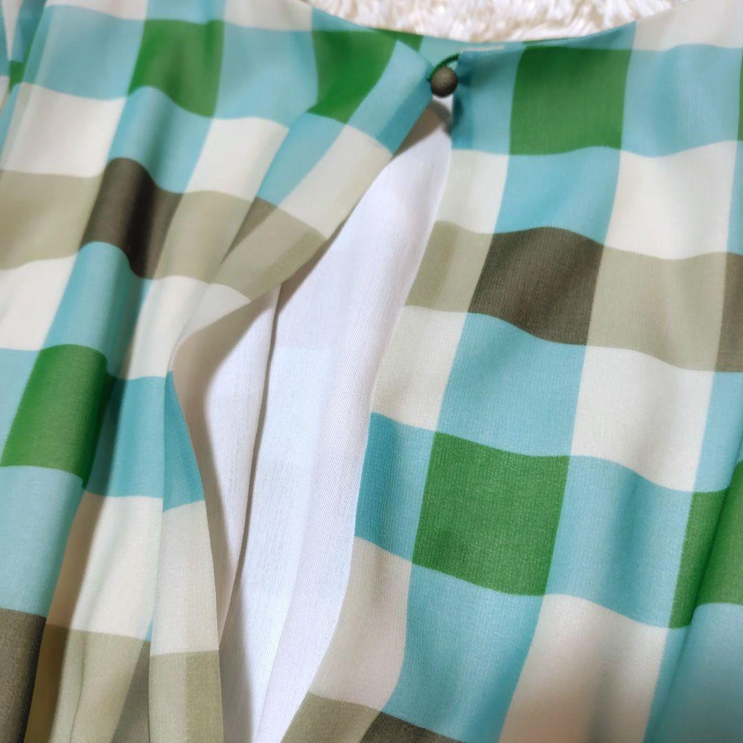 【未使用級♡定価4.6万】グレースコンチネンタル　チェックギャザーワンピース　F