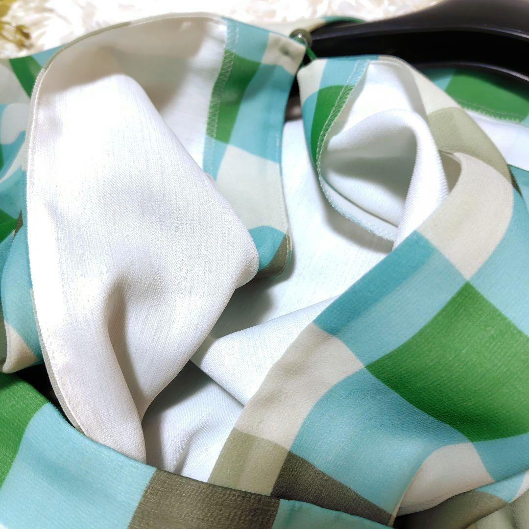 【未使用級♡定価4.6万】グレースコンチネンタル　チェックギャザーワンピース　F