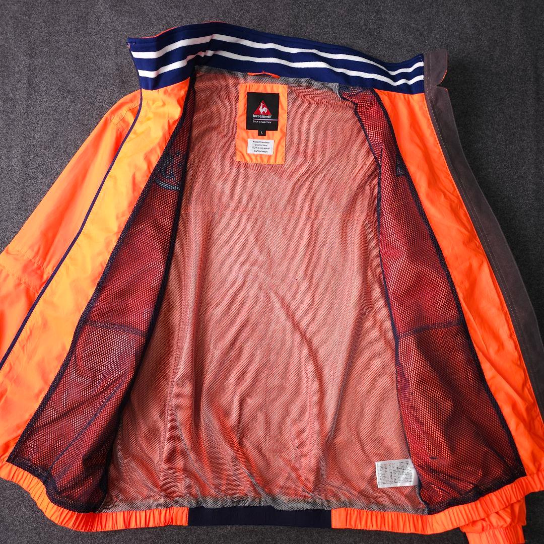 美品 春ブルゾン ルコックゴルフ 2WAY 長袖ナイロンジャケット L メッシュ