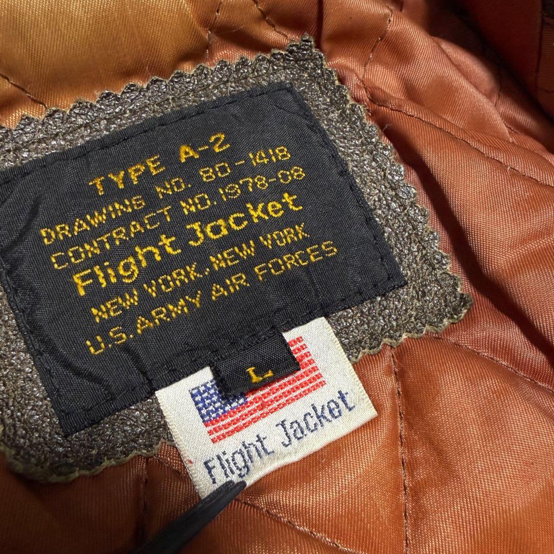 90s A-2 フライトジャケット 本革 レザー L 米軍 短丈
