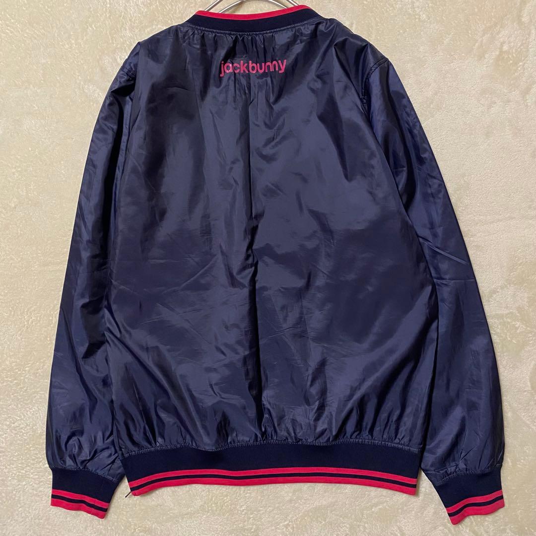 【美品✨】ジャックバニー 中綿スニード ナイロントレーナー デカロゴ 紺 M相当