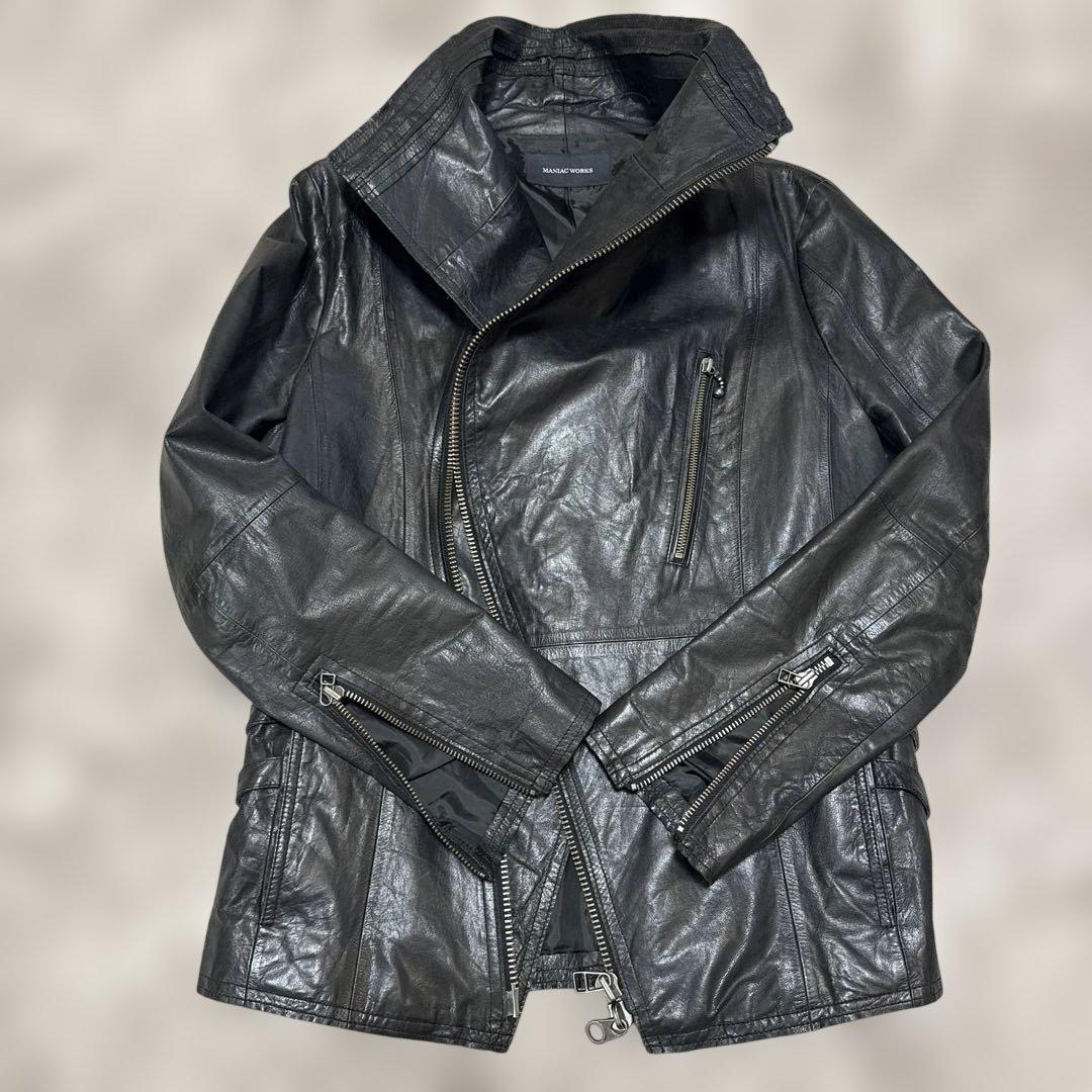 本革 レア MANIAC WORKS レザージャケット 羊革