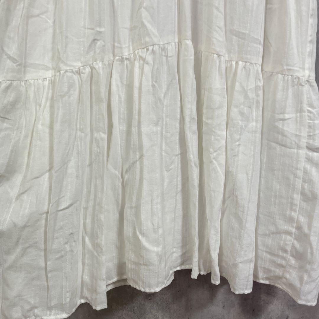 【新品タグ付き】ZARA ザラ 刺繍ロングワンピース　オフホワイト　Lサイズ