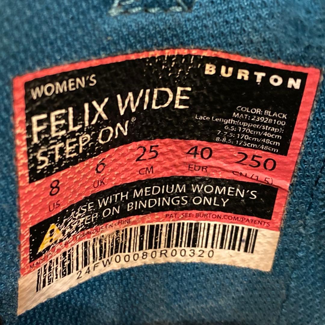 Burtonフェリックスワイド StepOn ステップオン23-24モデル25㎝