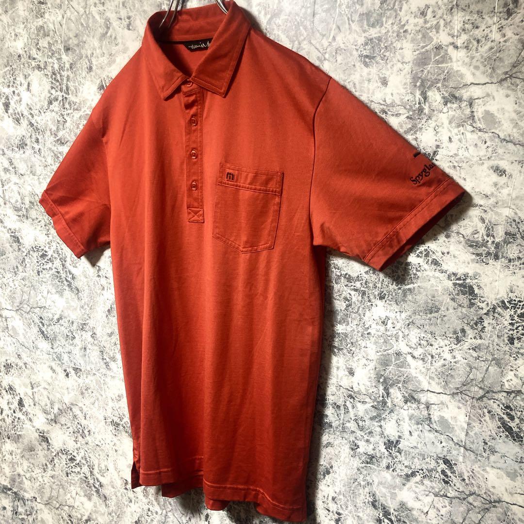 【未使用】トラビスマシュー ゴルフウェア ポロシャツ 刺繍 Mサイズ オレンジ