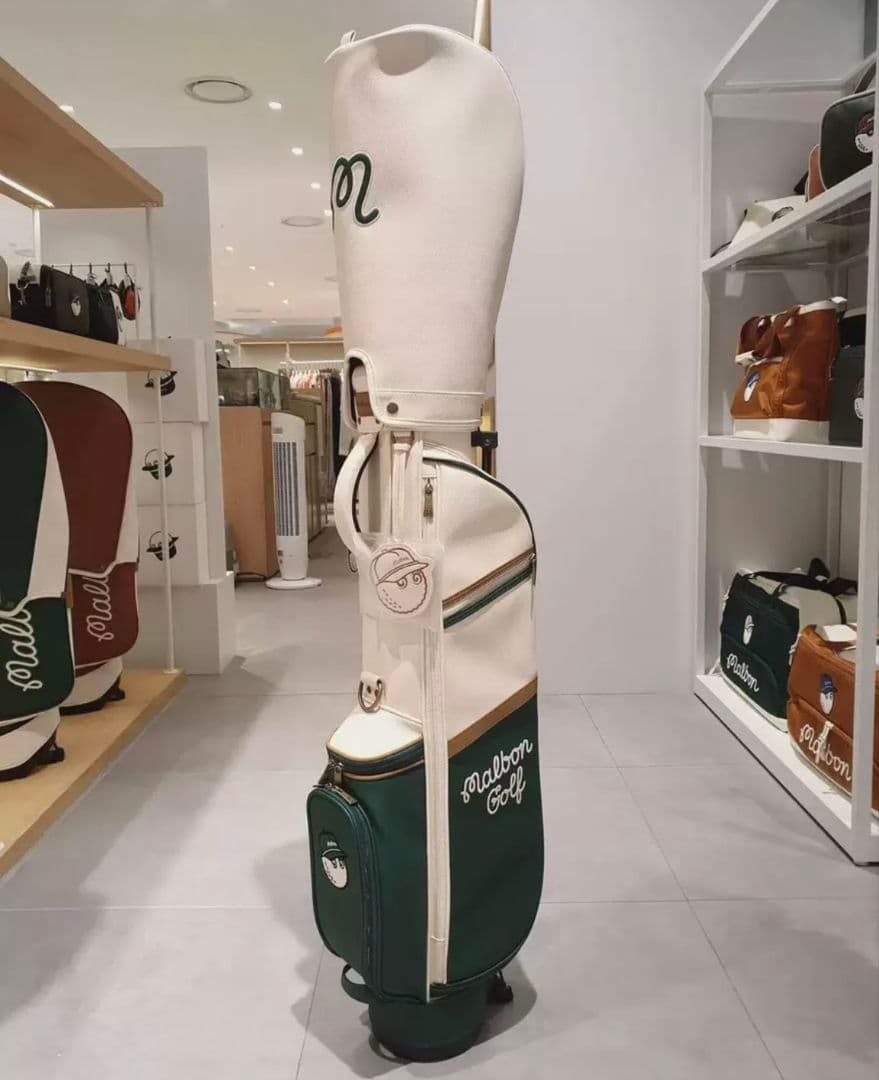 新入荷★セカンドバッグ　マルボンゴルフ キャディバッグ ホワイト/グリーン