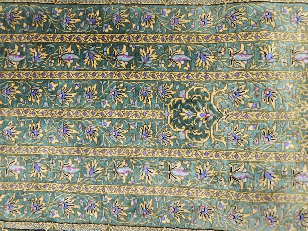 ペルシャ絨毯有名なマスミ工房ライナー綺麗ないる本物保証100×35cm