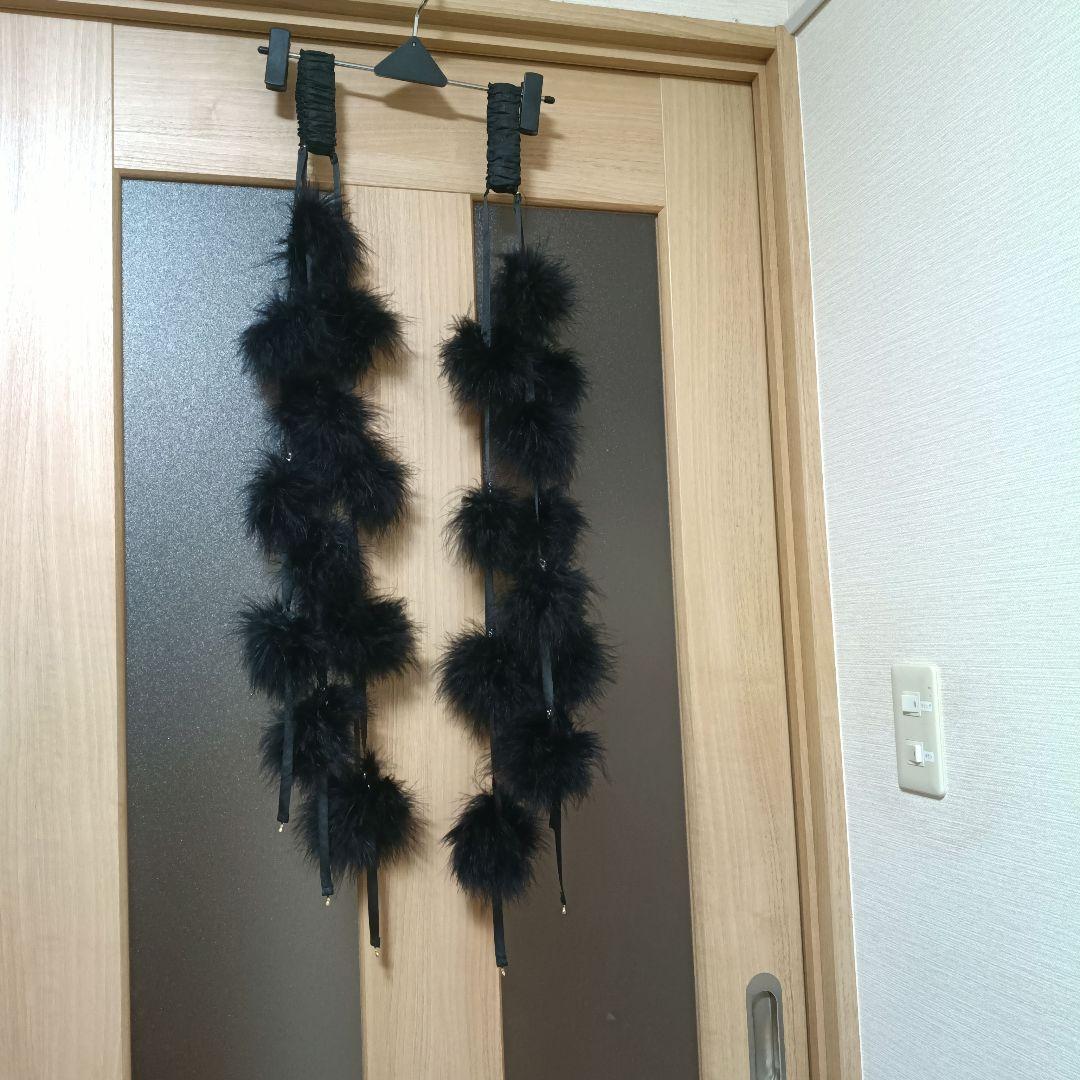 Hideko様オーダー　黒い羽のバングル&リボンフロート&ポンポンフロート