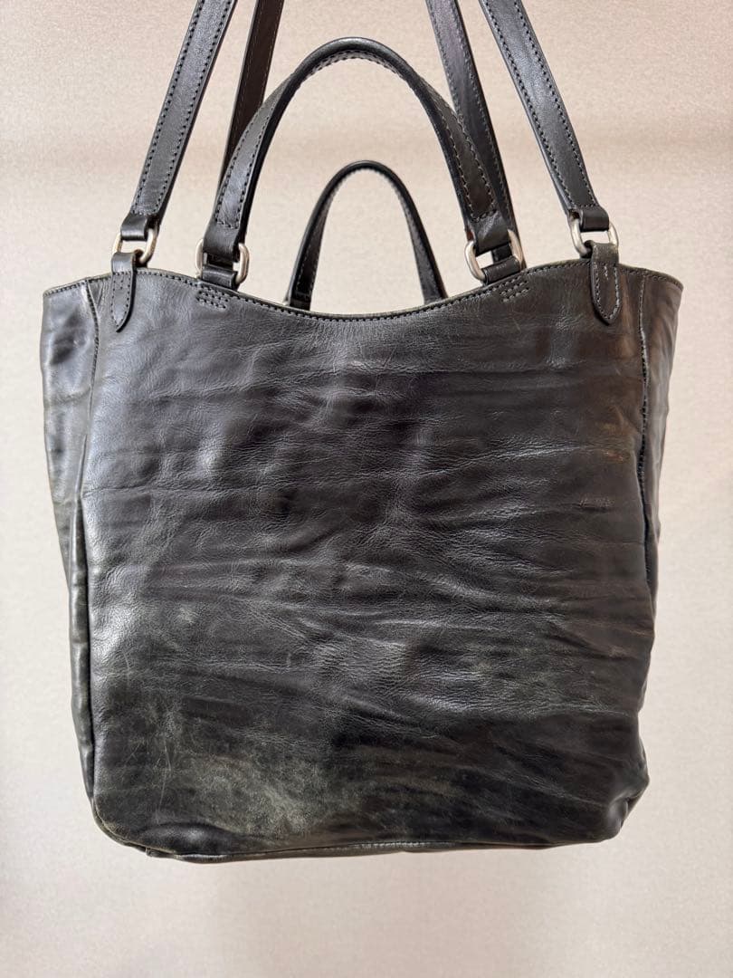 Daniel&Bob イタリア製 本革 レザートートバッグ 黒 肩掛け可