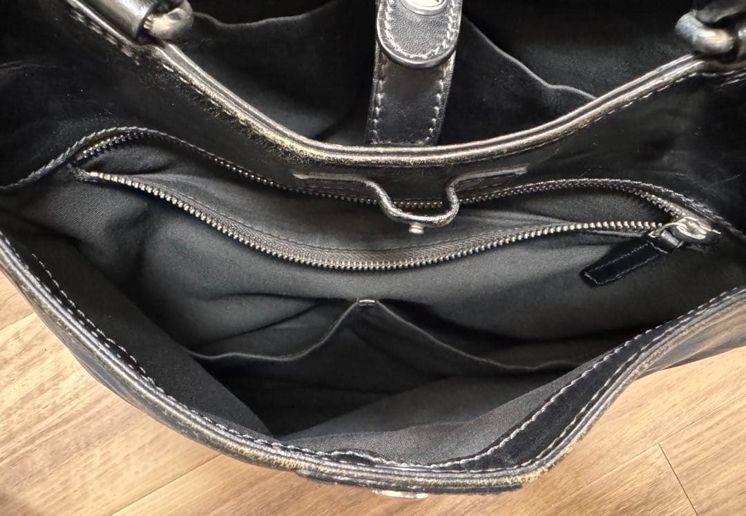 Daniel&Bob イタリア製 本革 レザートートバッグ 黒 肩掛け可