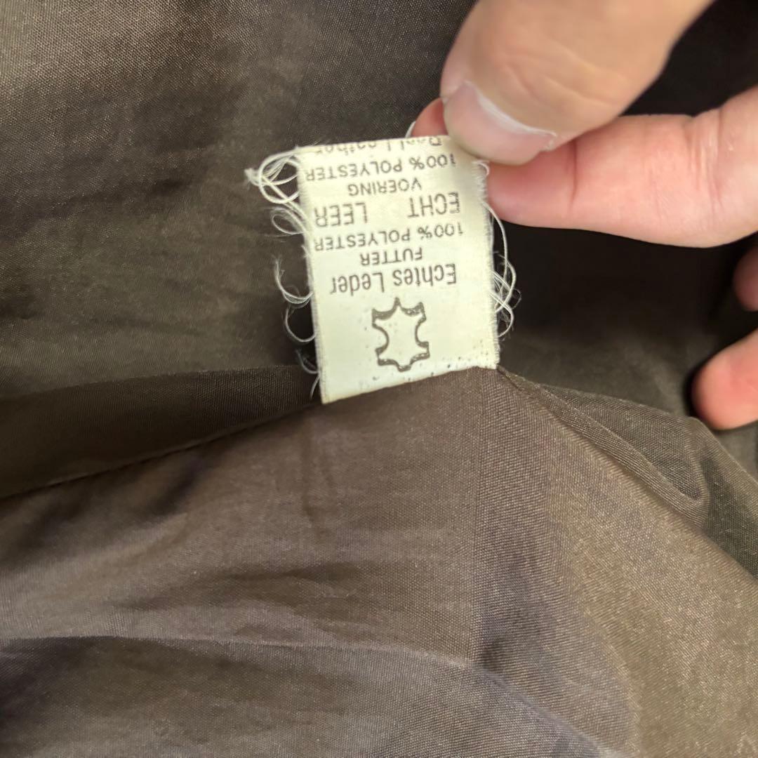 90's ✨レザージャケット　G-1 本革　ジップアップ　ダークブラウン　大きい