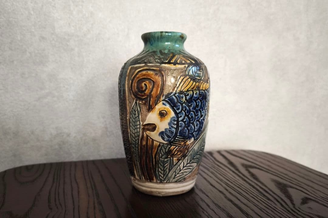 魚柄　壺屋焼　やちむん？の壺