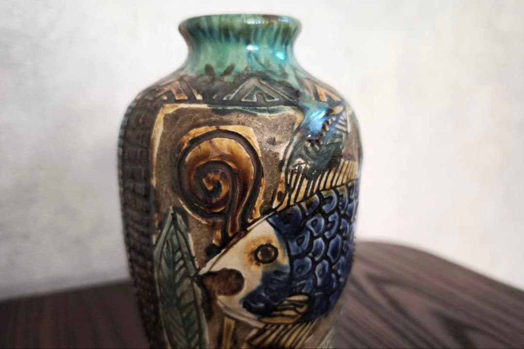 魚柄　壺屋焼　やちむん？の壺