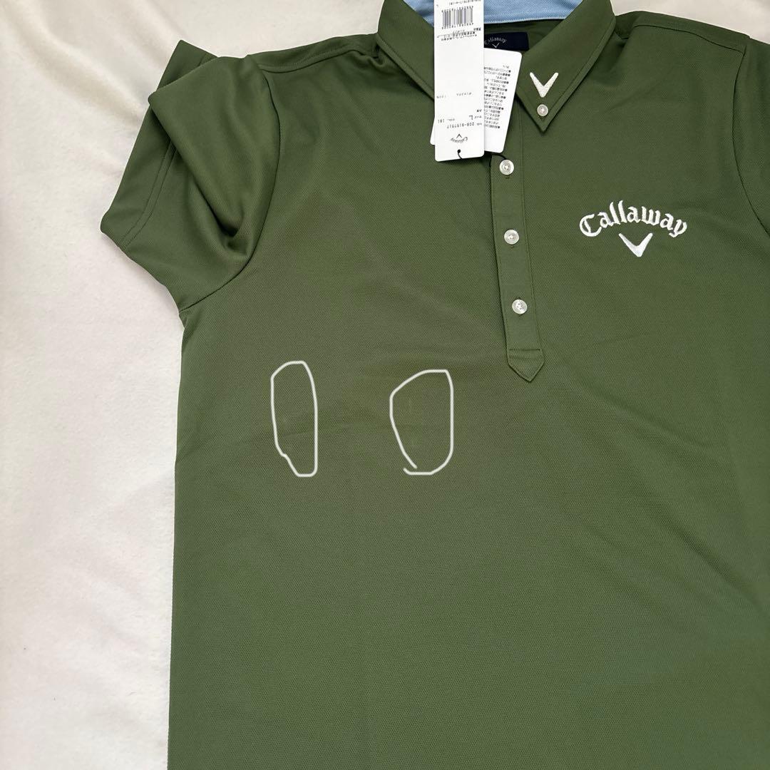 Callaway メンズポロシャツ Lサイズ オリーブグリーン新品未使用シミ有り