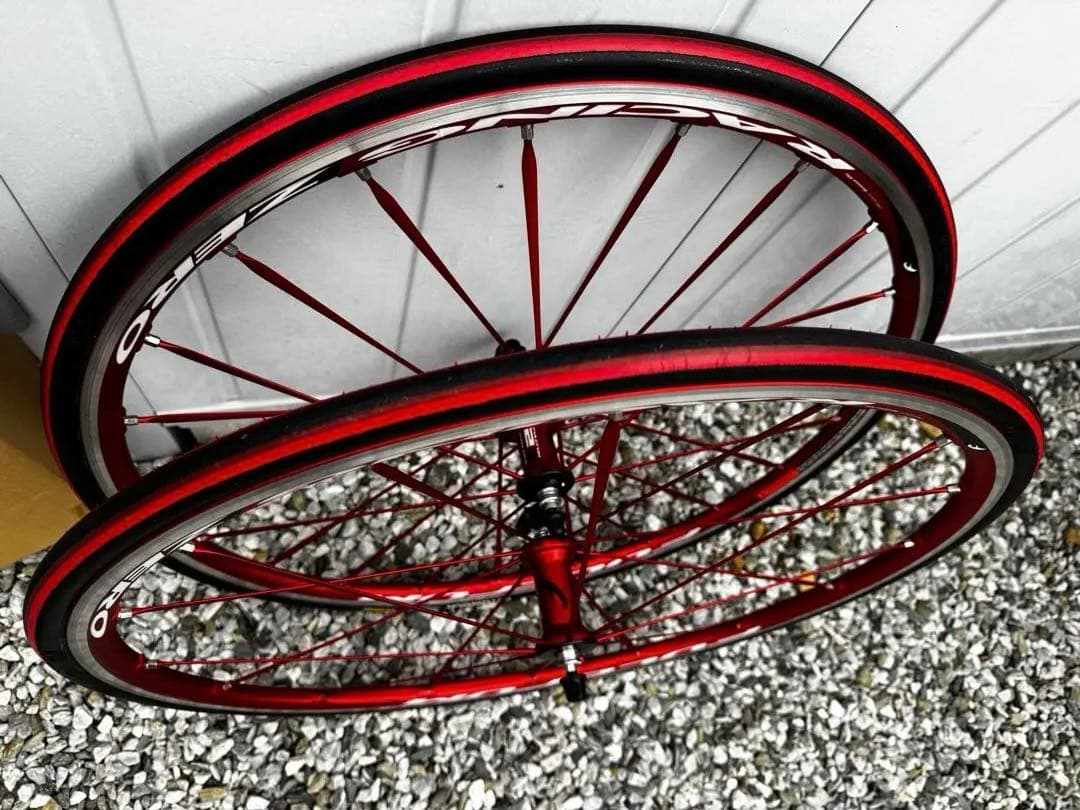 美品FULCRUM Racing Zero ホイール前後　レッドホイールカバー付