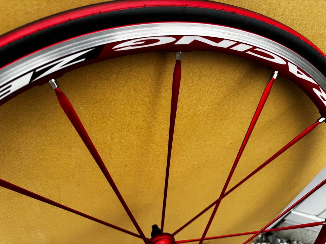 美品FULCRUM Racing Zero ホイール前後　レッドホイールカバー付