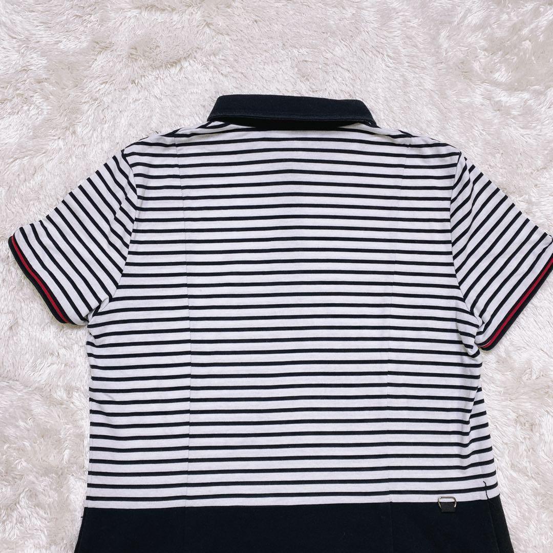 LANVIN SPORT 42 XL相当 ゴルフ ワンピース ボーダー 黒 白