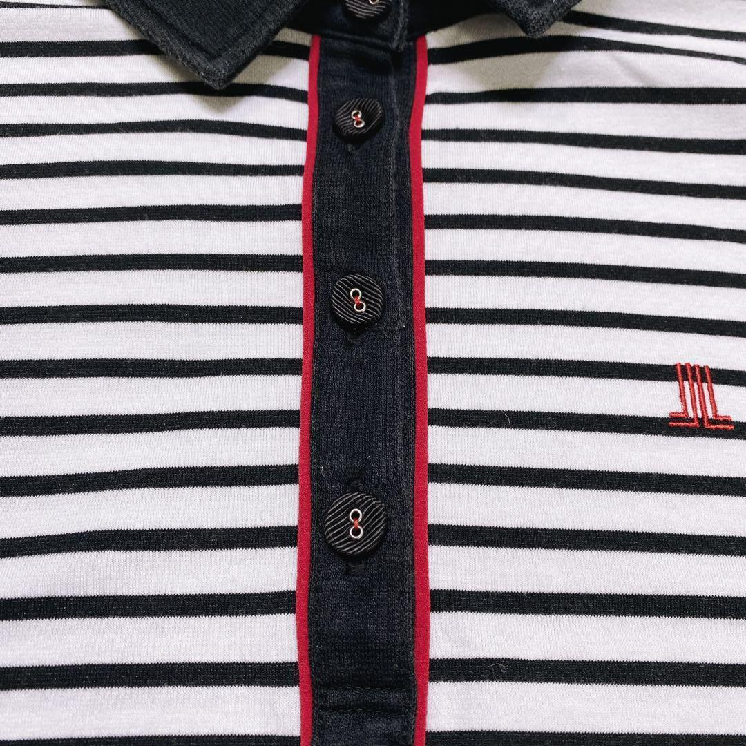 LANVIN SPORT 42 XL相当 ゴルフ ワンピース ボーダー 黒 白