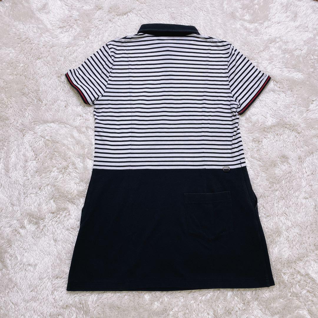 LANVIN SPORT 42 XL相当 ゴルフ ワンピース ボーダー 黒 白