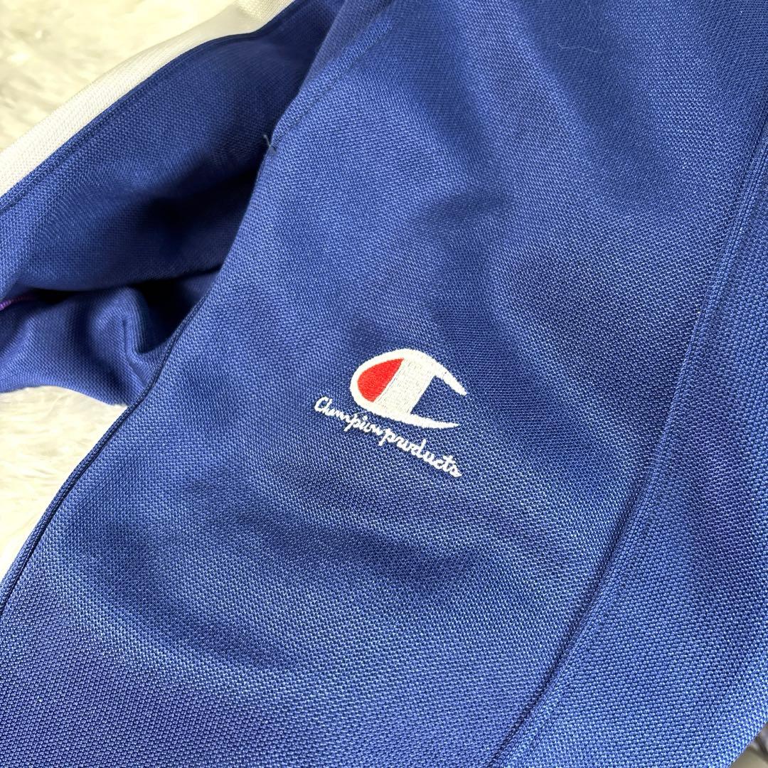 ま*ぞ様 レア色✨美品✨チャンピオン トラックジャージ 背面でかロゴ 紫×青 9