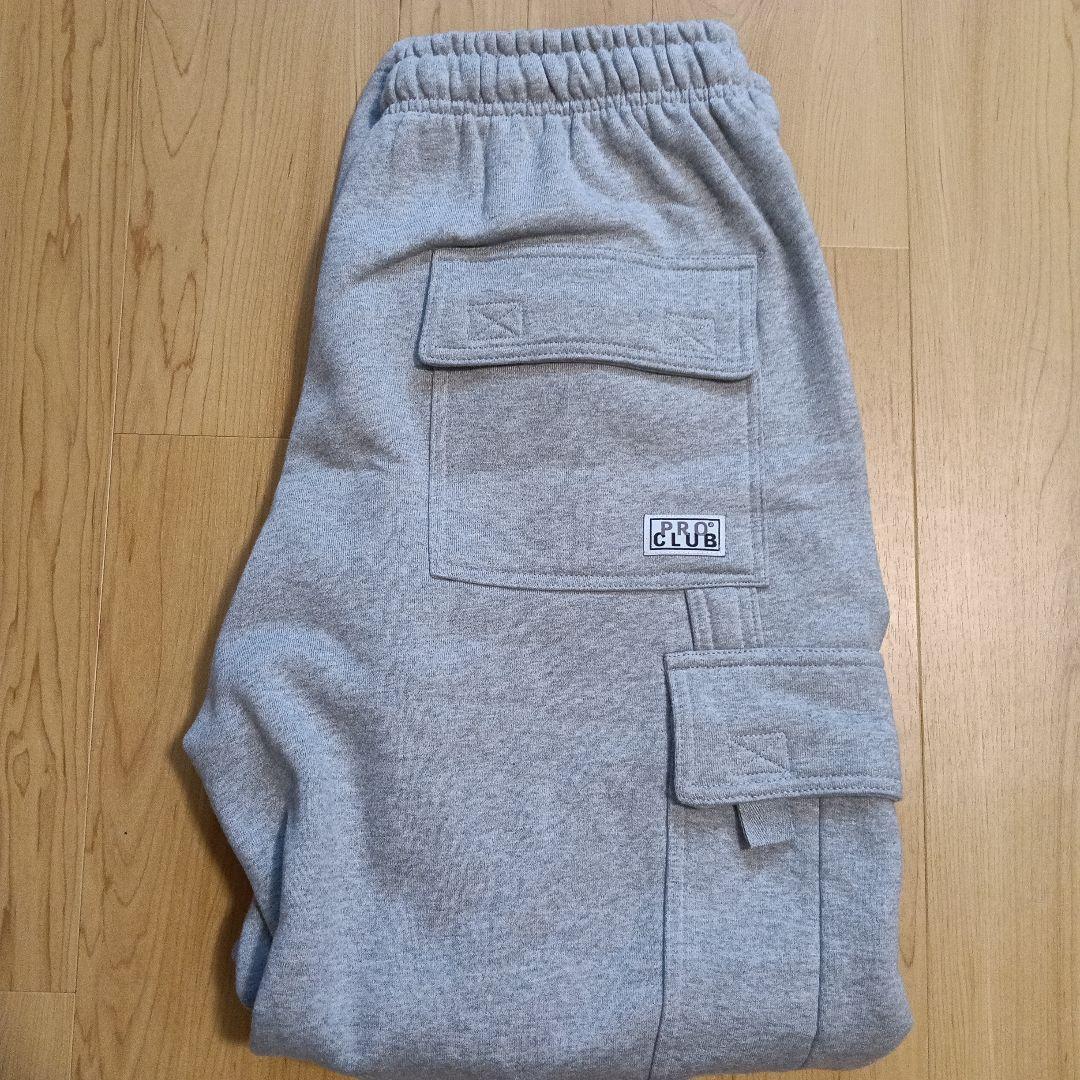 PRO CLUB グレー カーゴパンツ