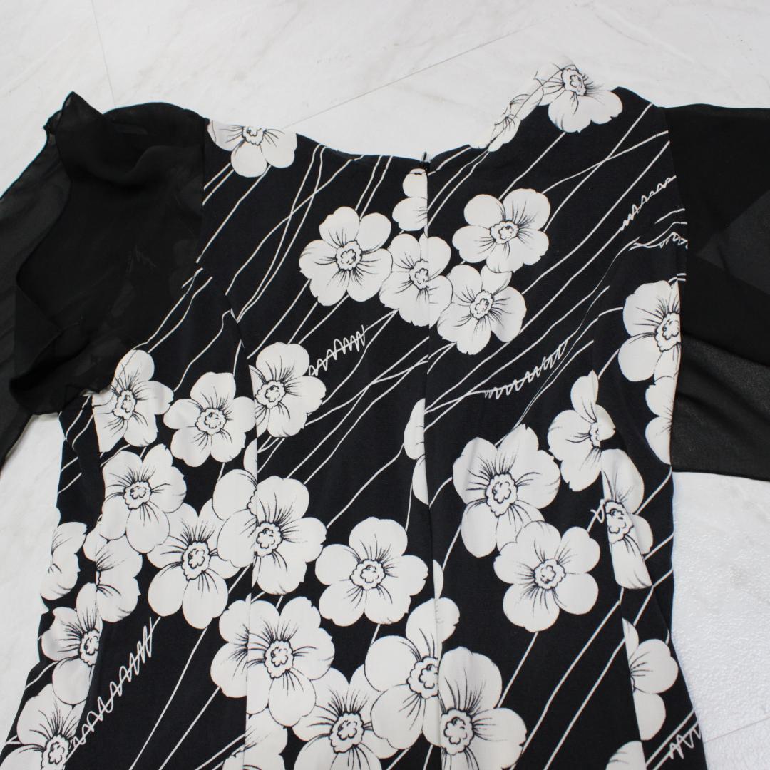 【美品 社交ダンス衣装】ワンピース ドレス 黒 白 モノトーン かわいい 可愛い