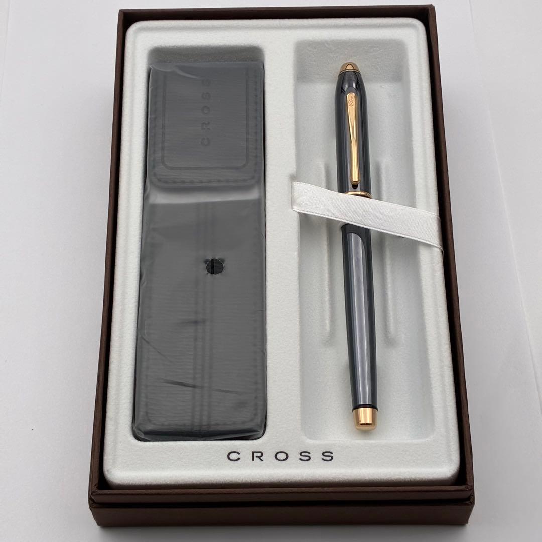 CROSS クロス タウンゼント 万年筆 チタニウム 14Kペン先 細字F