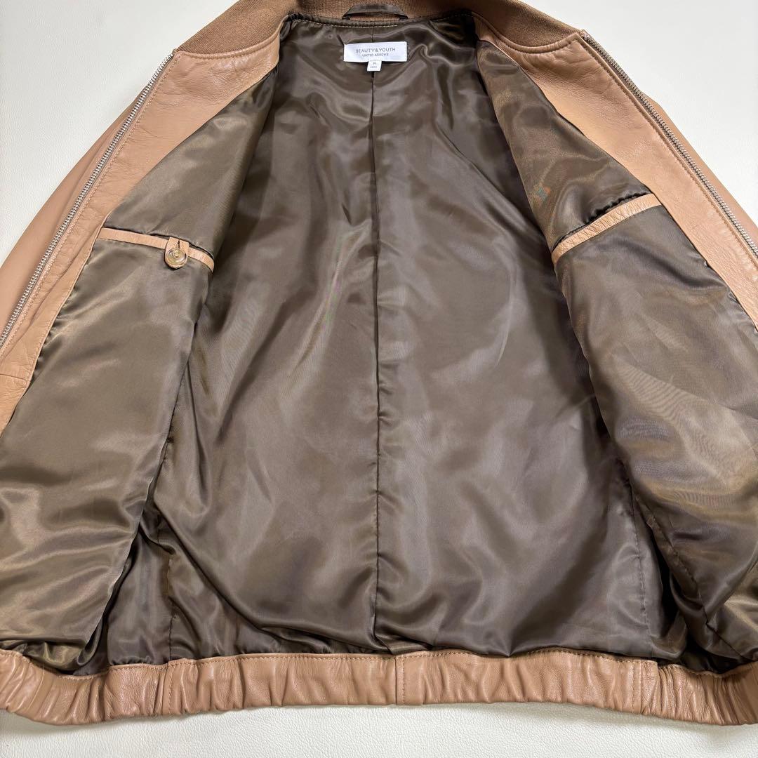 ビューティーアンドユース 羊革 レザーブルゾン キャメル ユナイテッドアローズ