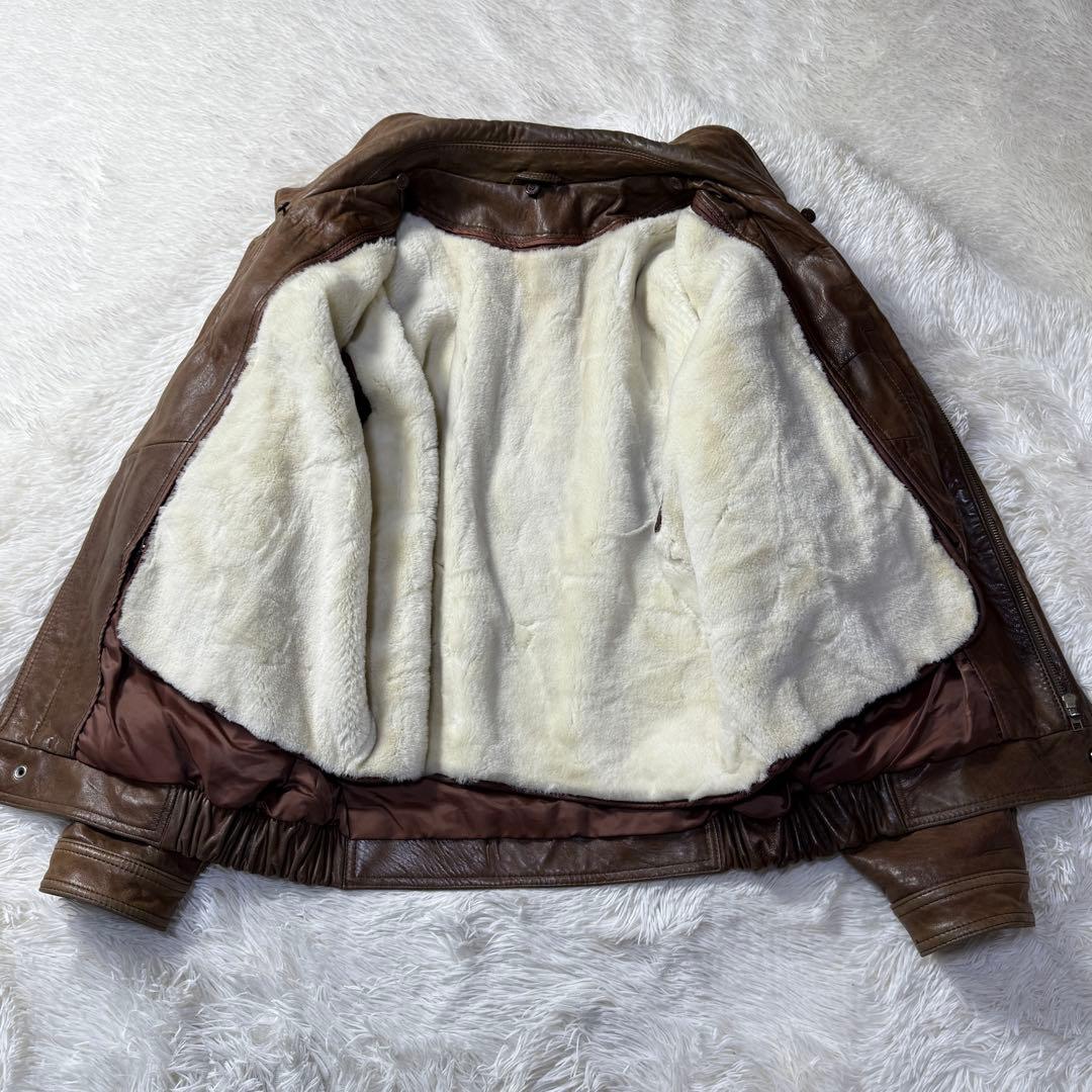 【90s】 A-2 フライトレザージャケット ブラウン L 短丈 羊革