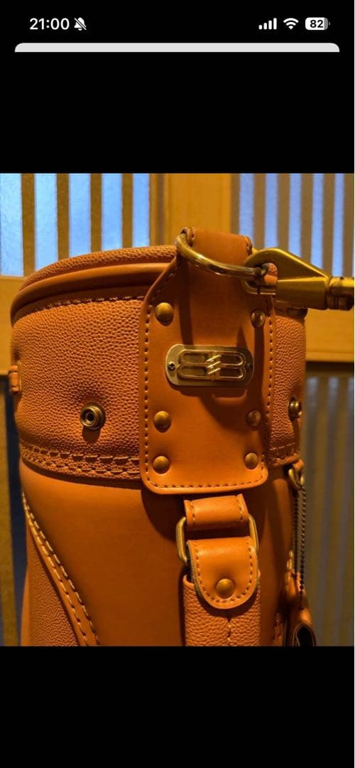 キャメル レザー ゴルフバッグ キャディバッグ