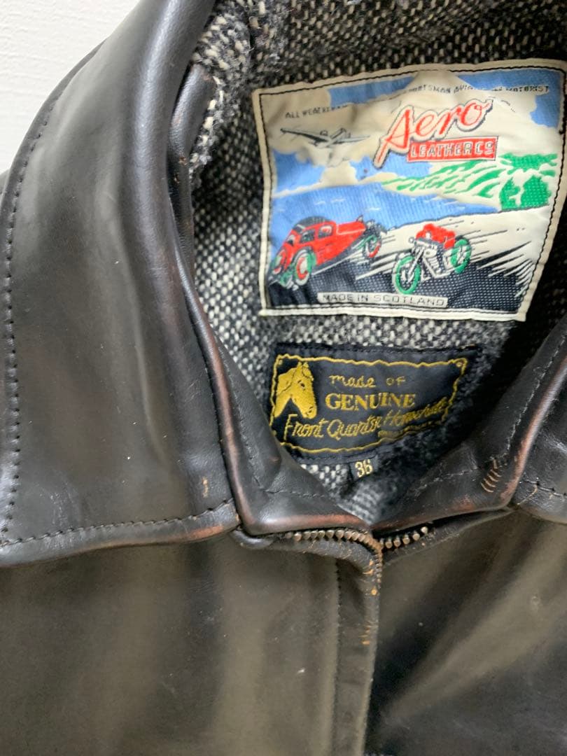 Aero Leathers レザージャケット 36サイズ 黒 ホースハイド