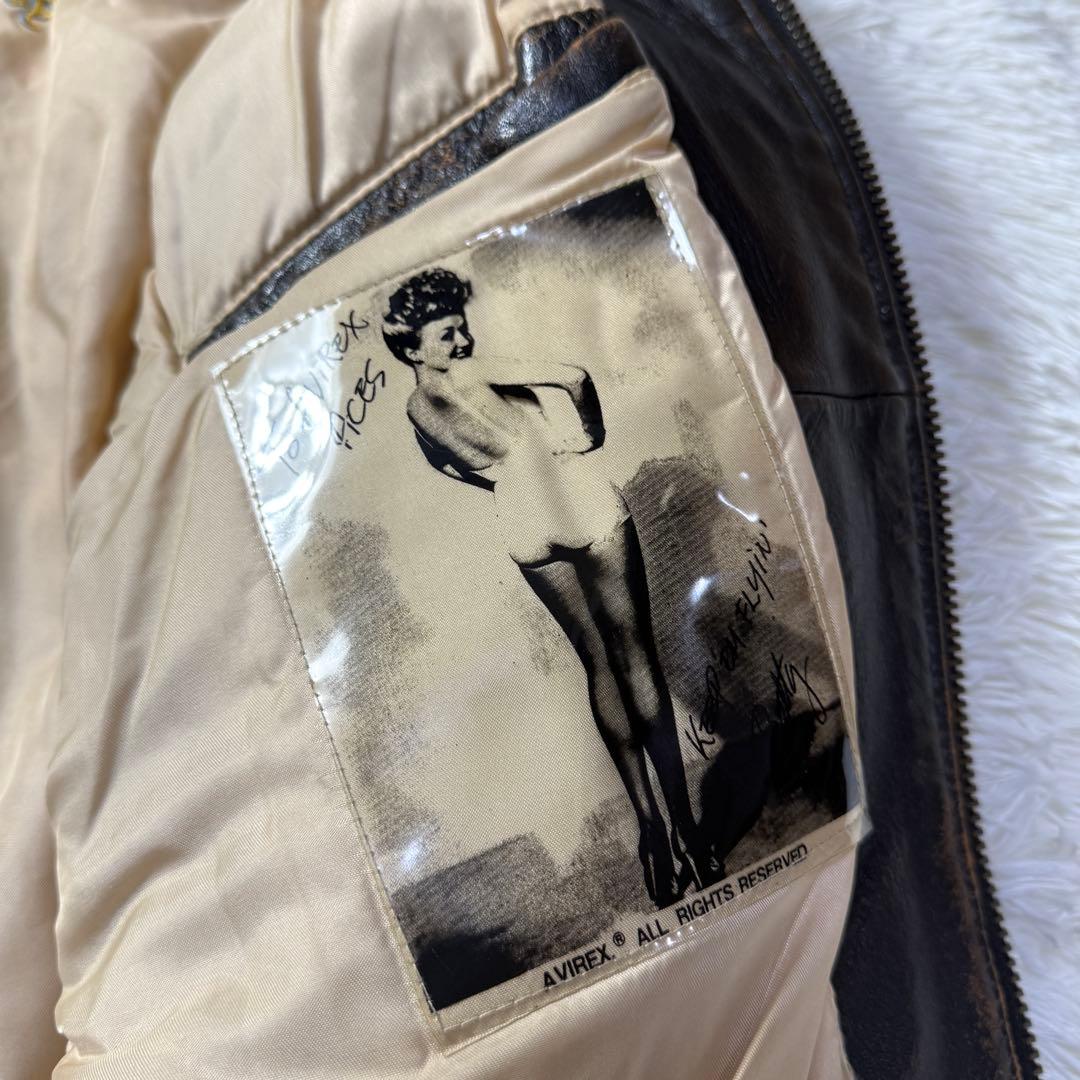 【極上エイジング】胸タグ AVIREX G-1 ピンナップガール 雰囲気◎ S