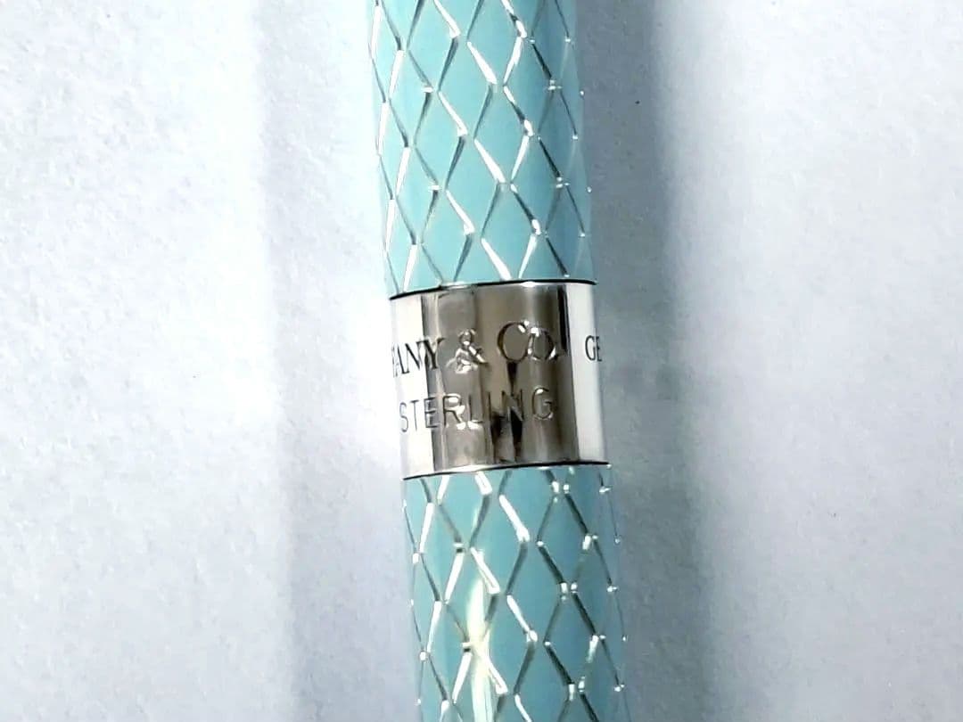 美品　TIFFANY　ティファニー　パースペン　ブルー　純銀製 ダイヤモンド