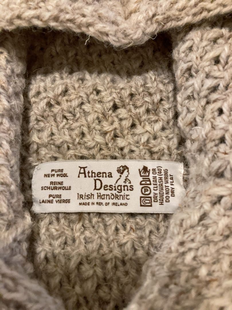 アイルランド製　Athena Designs ウールニット　ベスト