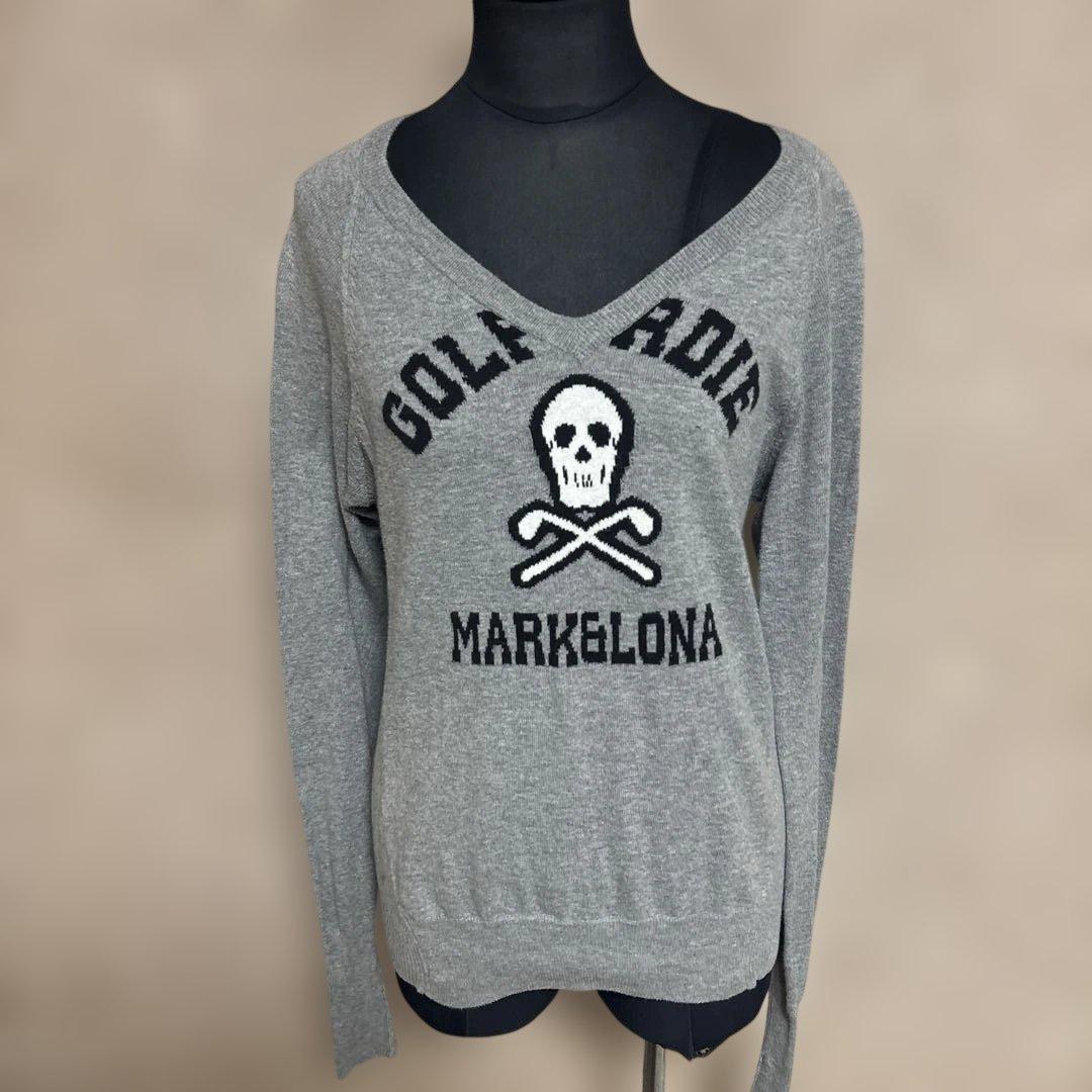 マークアンドロナ ニット グレー スカル ゴルフウェア レディース