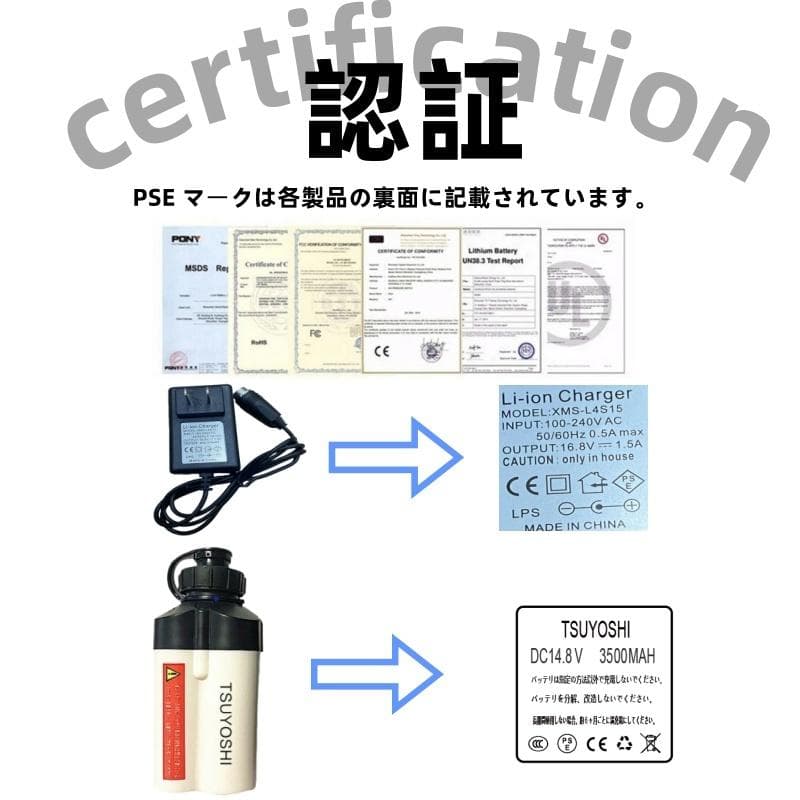 電動リール用リチウムバッテリー 14.8V 白3500mAh ダイワ＆シマノ対応