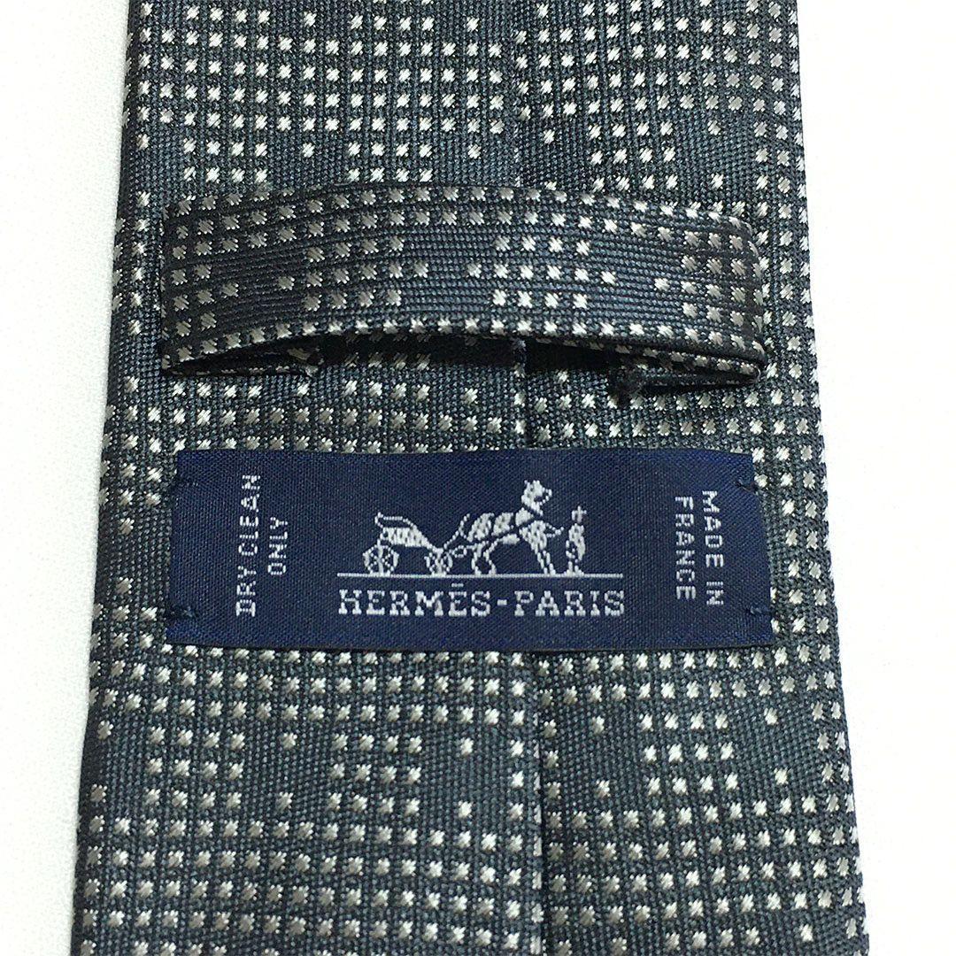 未使用級 エルメス HERMES ネクタイ H織りタイ ファソネH柄 スクエア