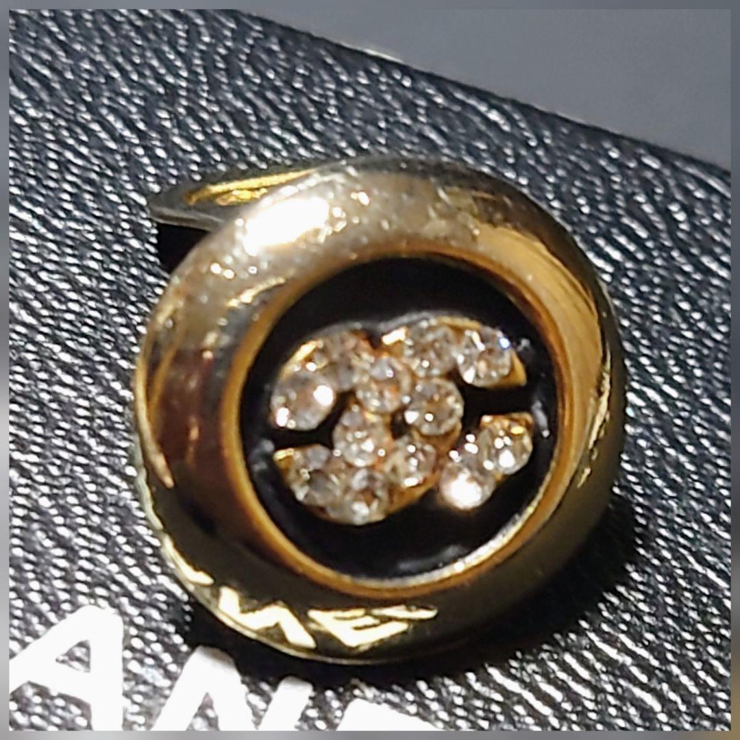 ◆美品片耳用★CHANEL ロゴクリスタルクリップ式ピアス★刻印有り◆