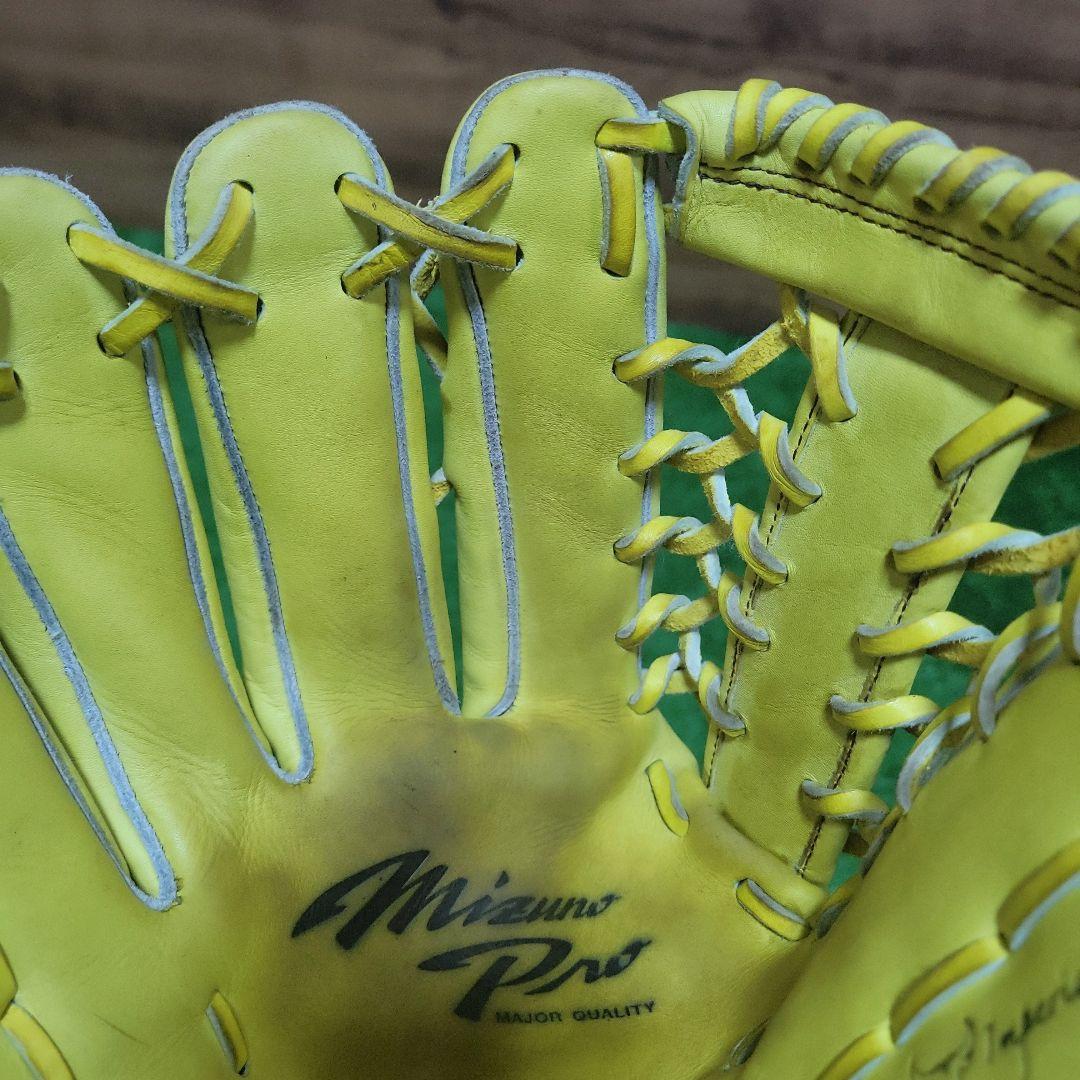 ミズノプロ 硬式外野手 グローブ 外野手用 日本製 イエロー グラブ 左