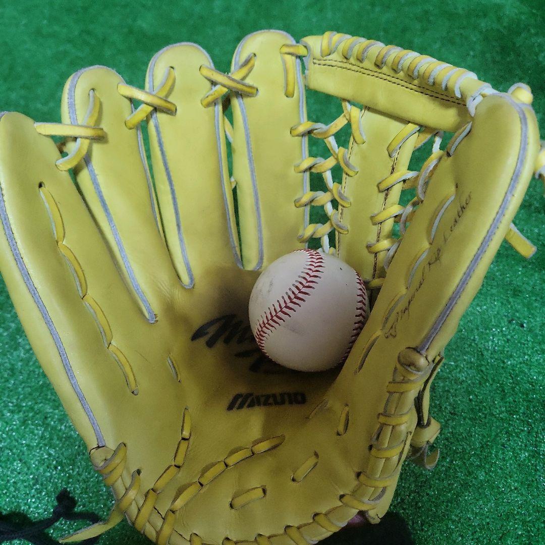 ミズノプロ 硬式外野手 グローブ 外野手用 日本製 イエロー グラブ 左