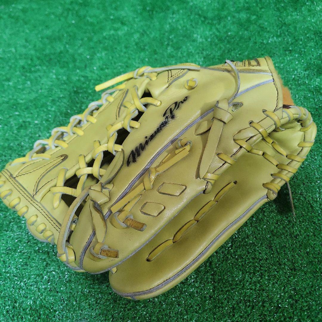 ミズノプロ 硬式外野手 グローブ 外野手用 日本製 イエロー グラブ 左
